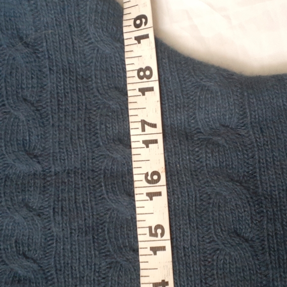 Lauren ralph Lauren blue cashmere and lambswool  blend sweater size medi… - Picture 9 of 11
